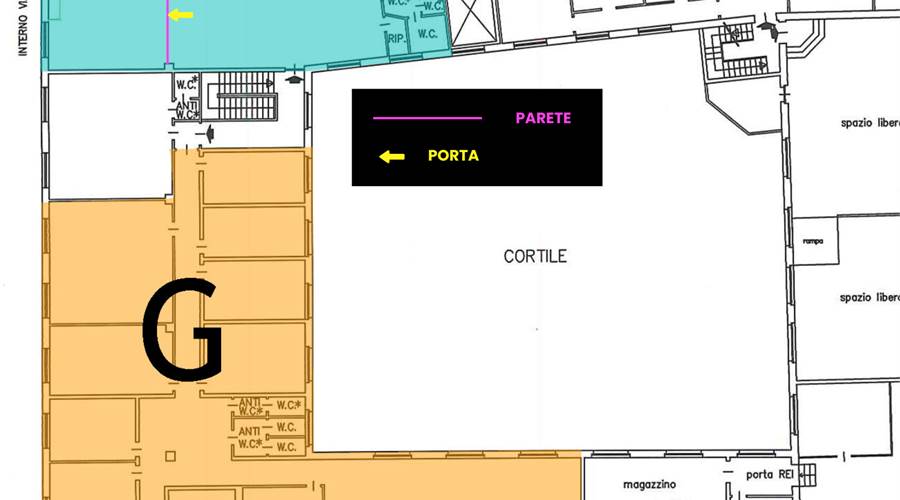 Spazi disponibili piano primo