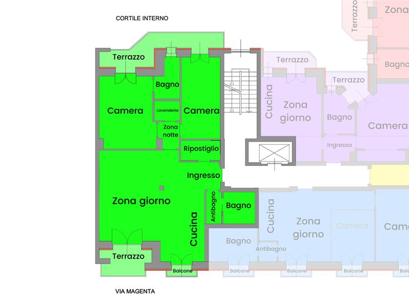 Appartamento con terrazzo - Via Magenta 12